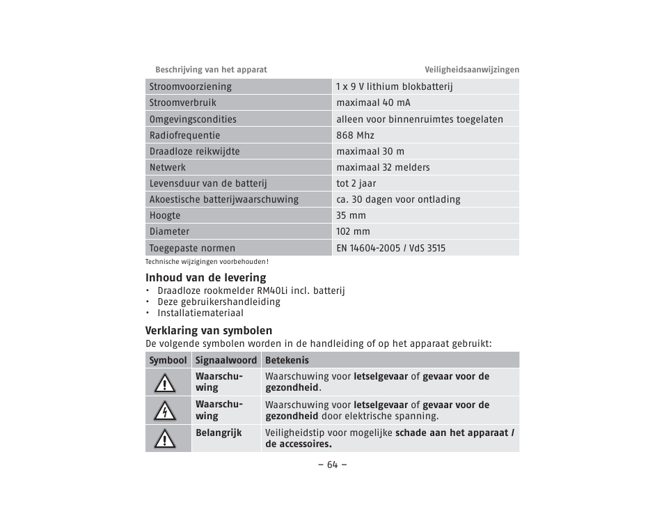 ABUS RM40Li VdS Smoke Detector User Manual | Page 64 / 120