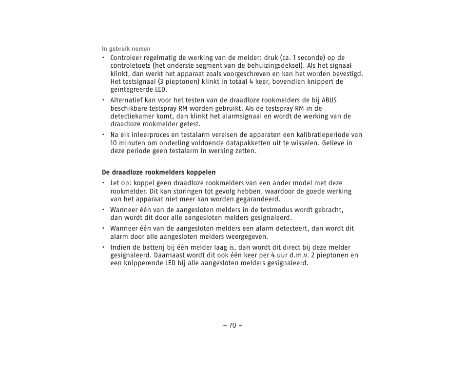 ABUS RM40Li VdS Smoke Detector User Manual | Page 70 / 120