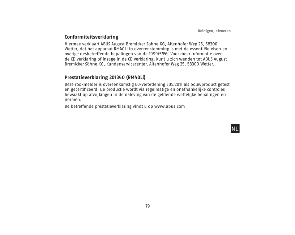 ABUS RM40Li VdS Smoke Detector User Manual | Page 79 / 120