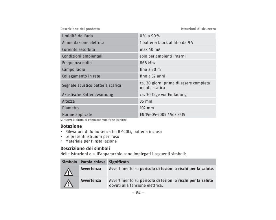 ABUS RM40Li VdS Smoke Detector User Manual | Page 84 / 120