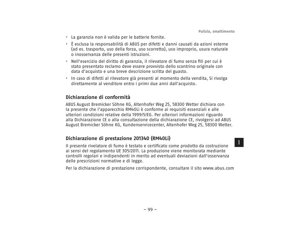 ABUS RM40Li VdS Smoke Detector User Manual | Page 99 / 120