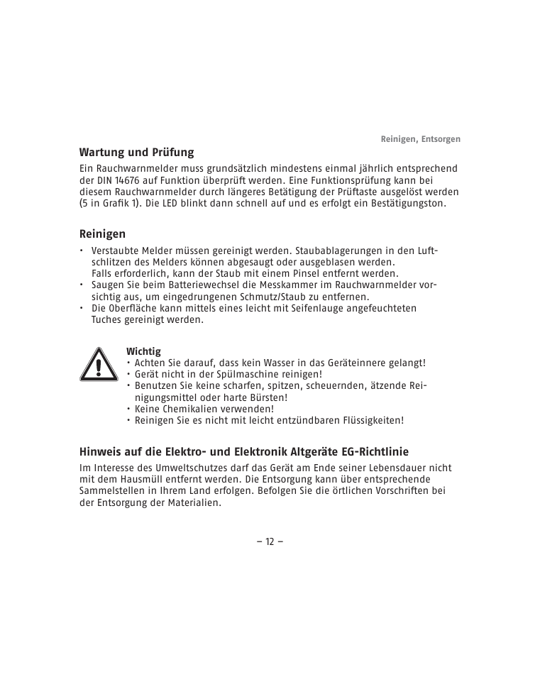 ABUS RM15 VdS Smoke Sensor User Manual | Page 12 / 80