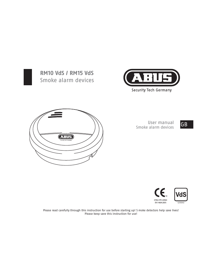 Rm10 vds / rm15 vds smoke alarm devices, User manual | ABUS RM15 VdS Smoke Sensor User Manual | Page 17 / 80