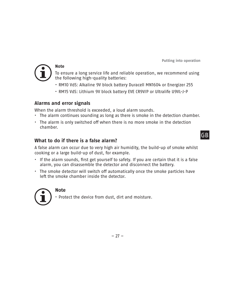 ABUS RM15 VdS Smoke Sensor User Manual | Page 27 / 80