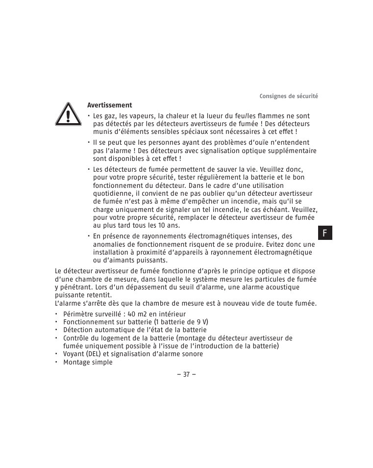 ABUS RM15 VdS Smoke Sensor User Manual | Page 37 / 80