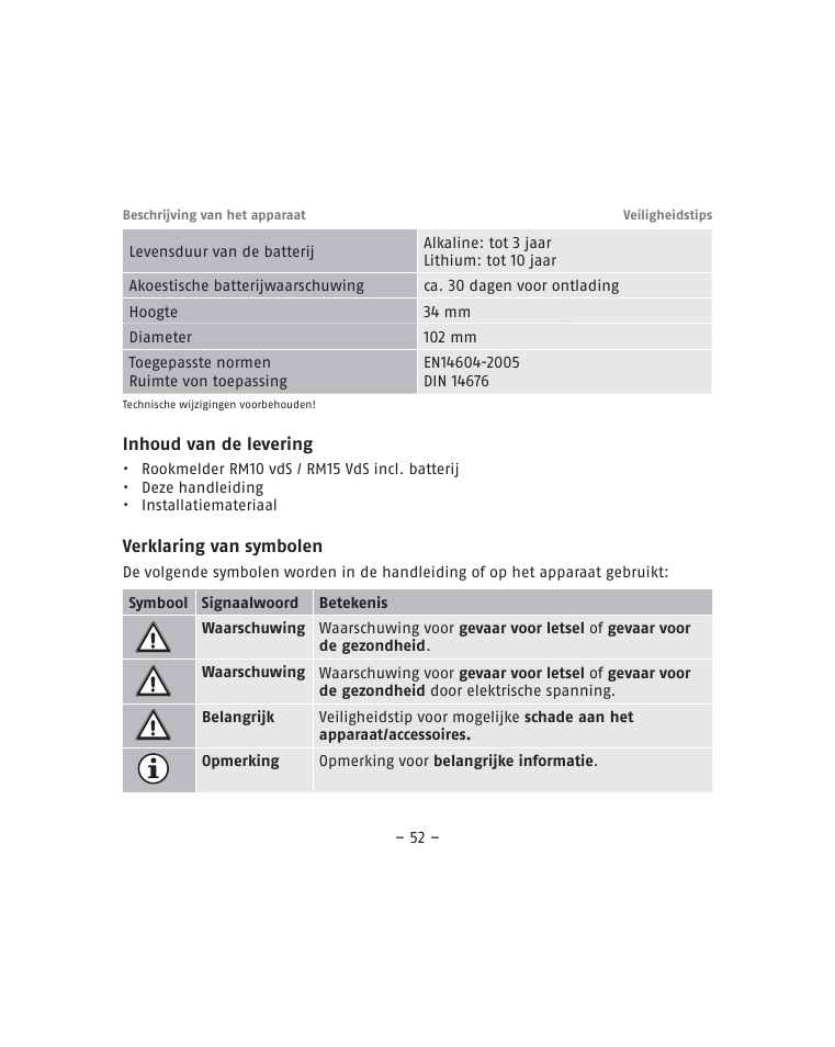ABUS RM15 VdS Smoke Sensor User Manual | Page 52 / 80