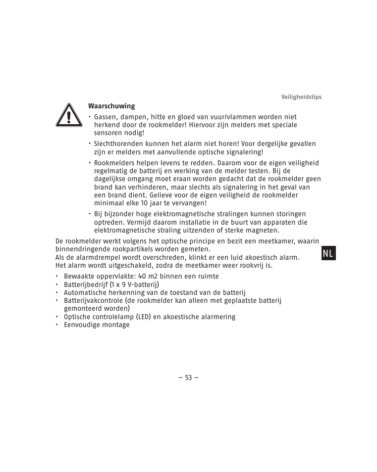 ABUS RM15 VdS Smoke Sensor User Manual | Page 53 / 80