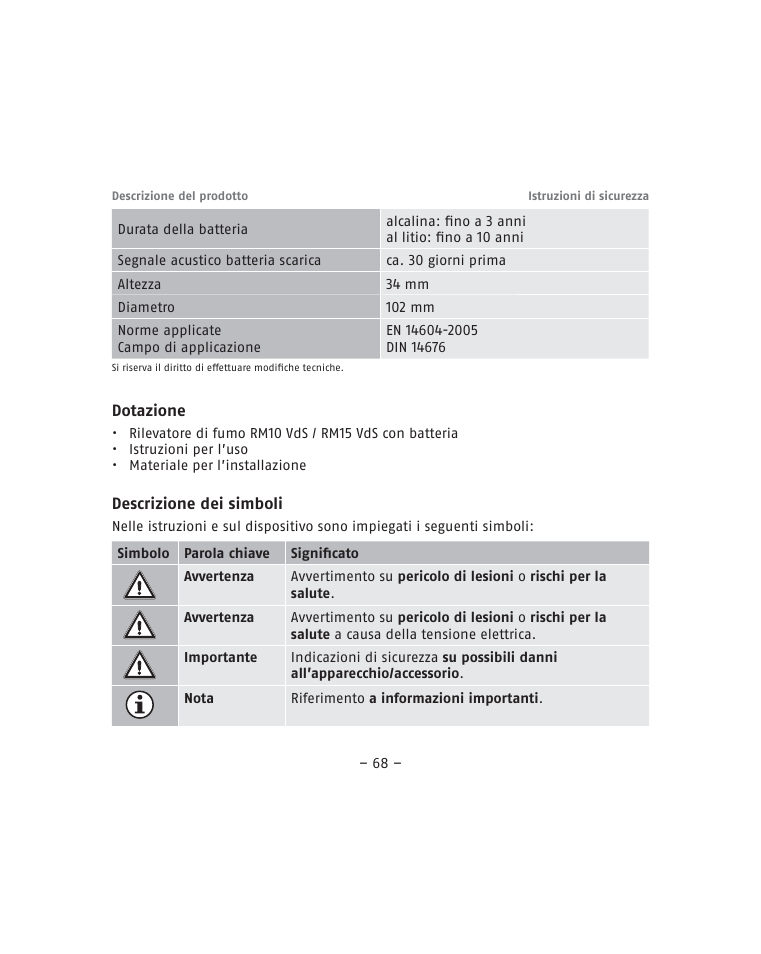 ABUS RM15 VdS Smoke Sensor User Manual | Page 68 / 80