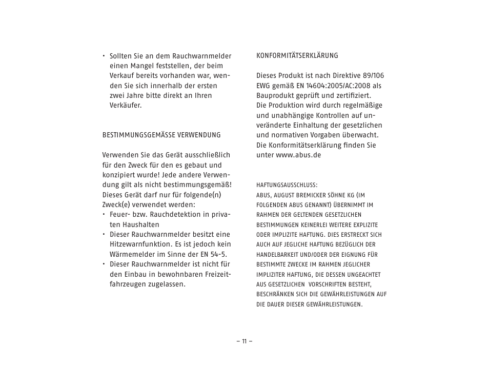 ABUS RM20 Li Smoke Sensor User Manual | Page 11 / 64