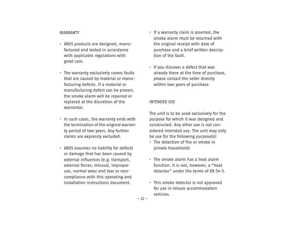 ABUS RM20 Li Smoke Sensor User Manual | Page 22 / 64