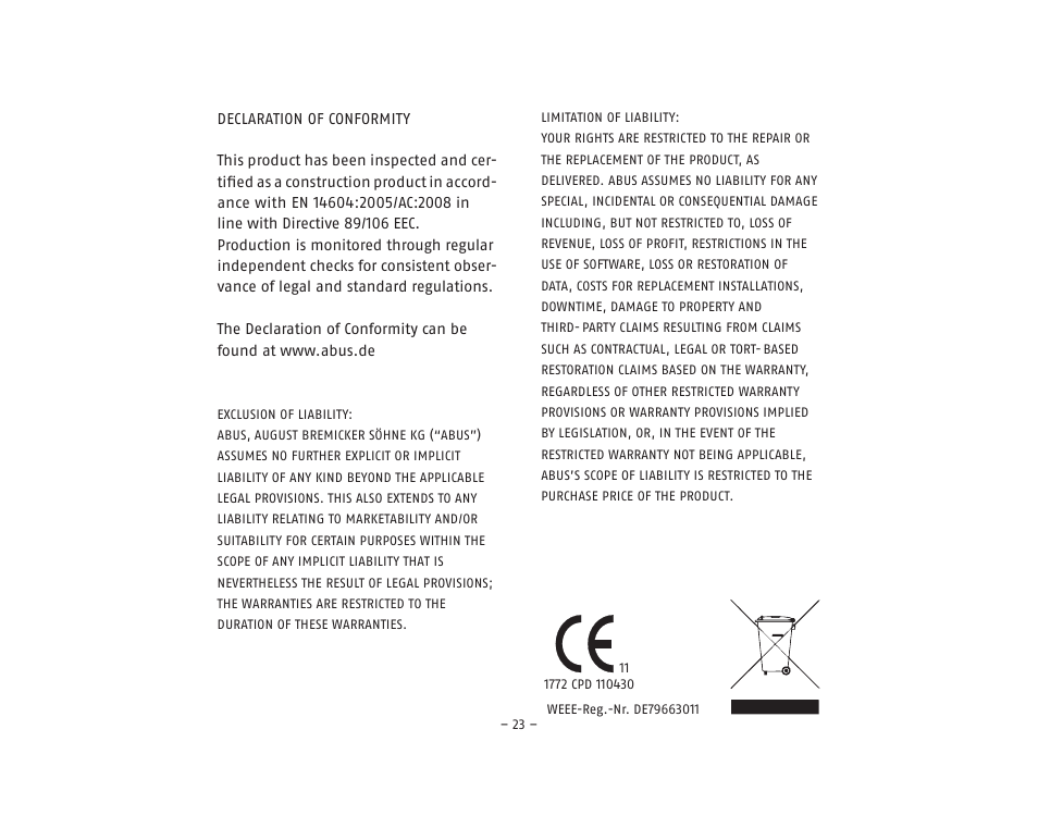 ABUS RM20 Li Smoke Sensor User Manual | Page 23 / 64
