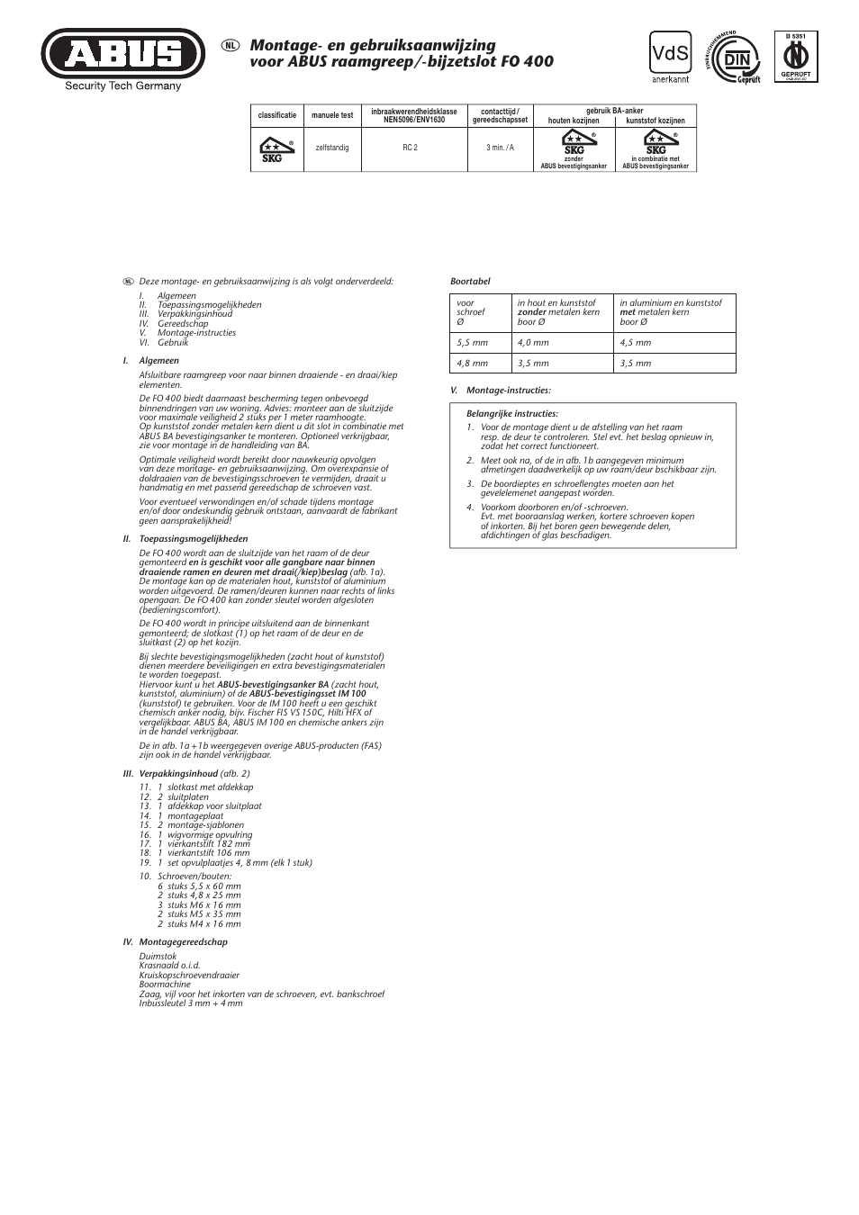 ABUS FO 400 User Manual | Page 3 / 7