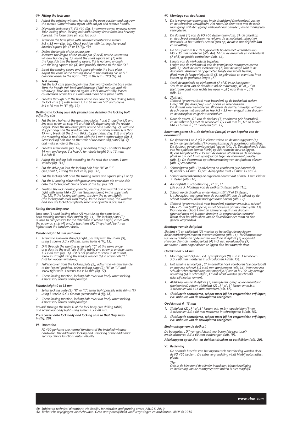 ABUS FO 400 User Manual | Page 6 / 7