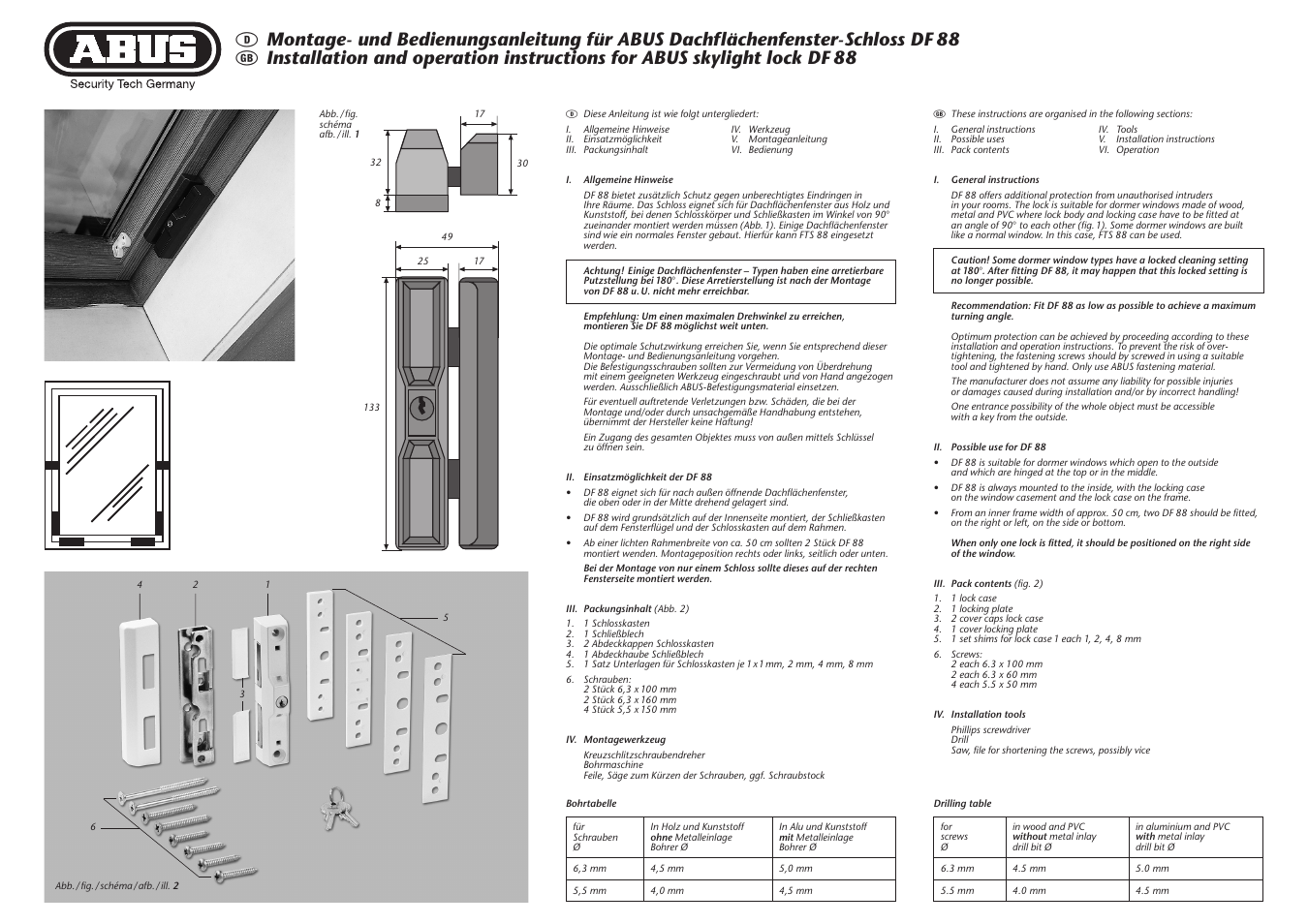 ABUS DF 88 User Manual | 4 pages