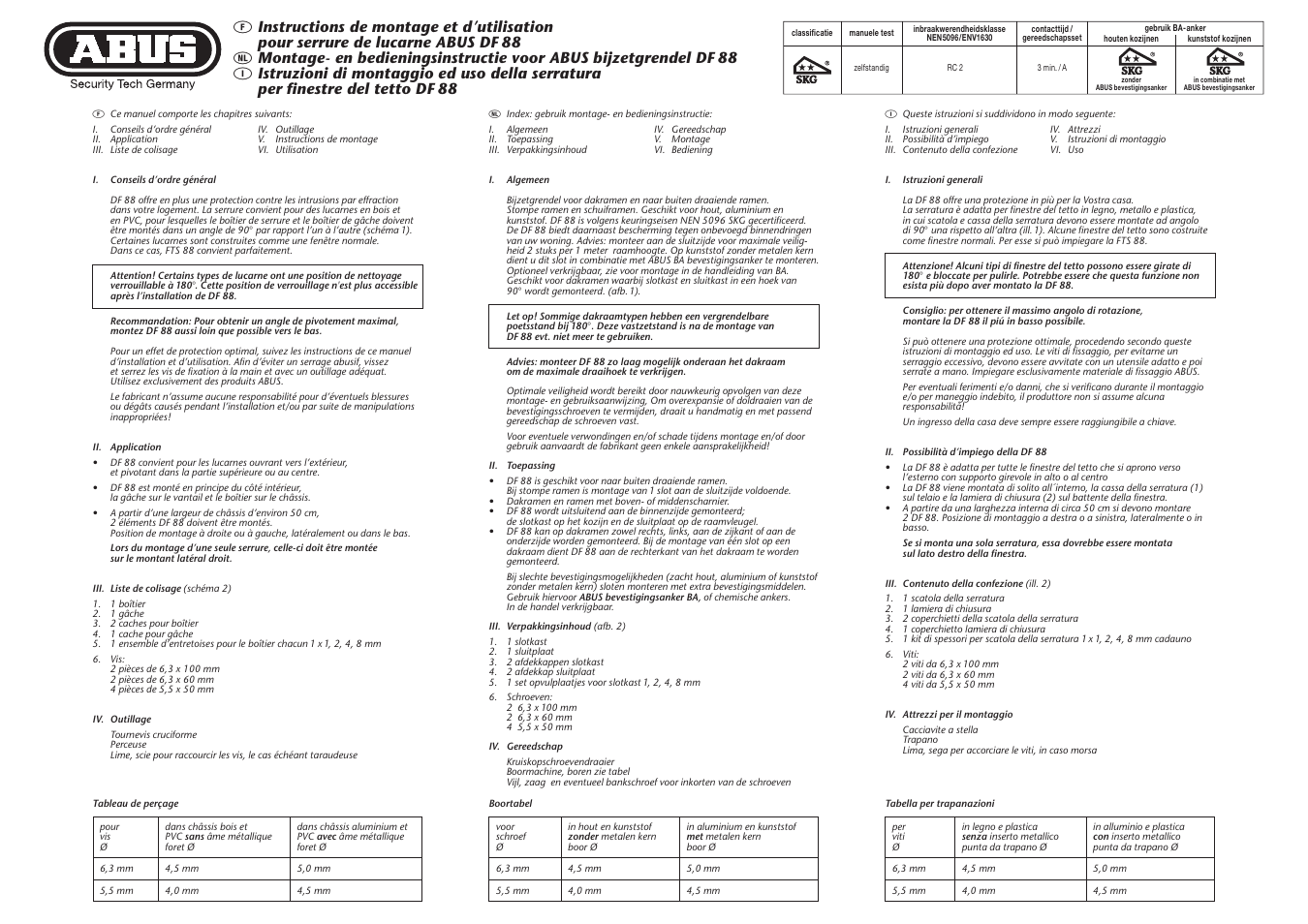 ABUS DF 88 User Manual | Page 2 / 4