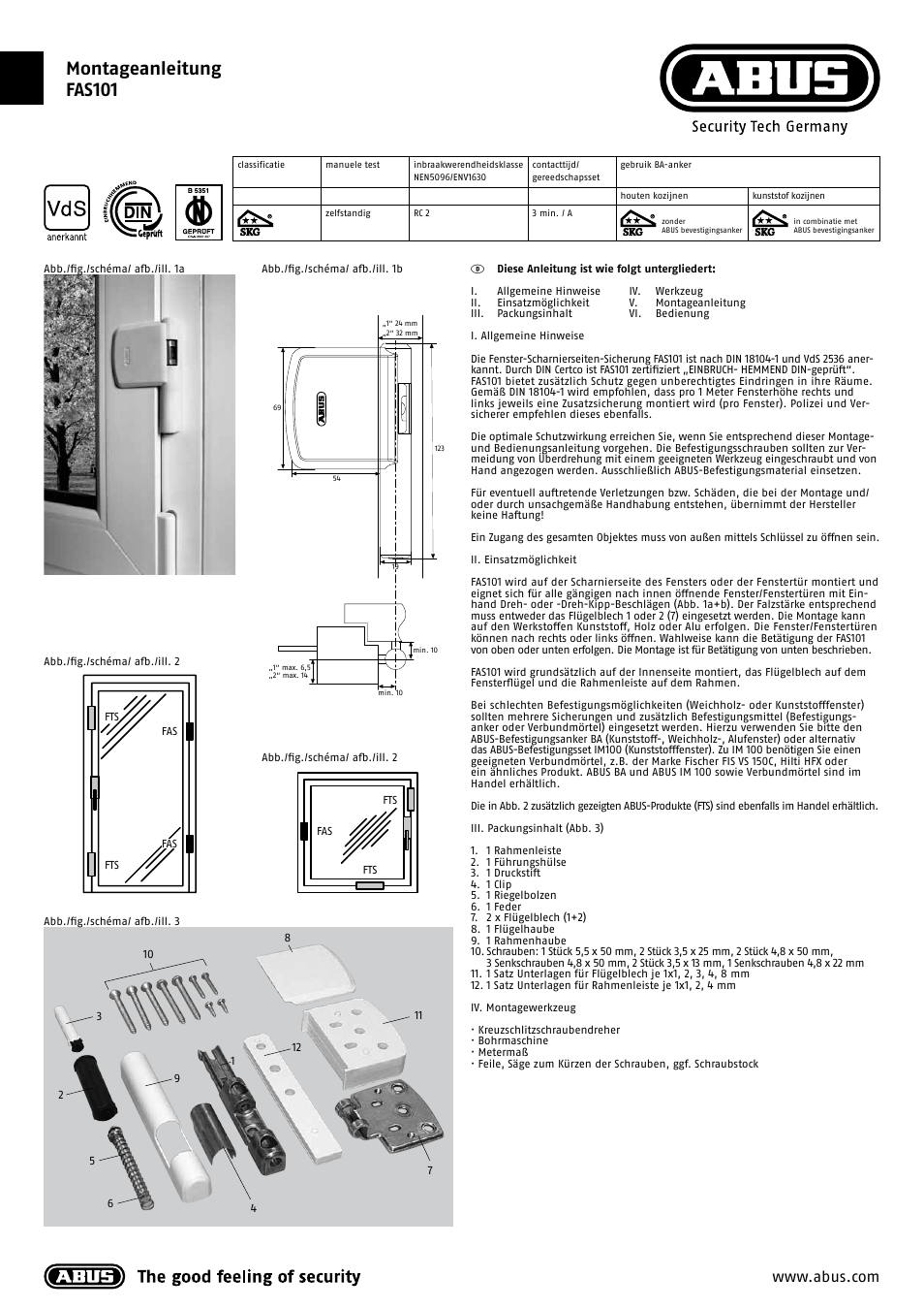 ABUS FAS 101 User Manual | 6 pages