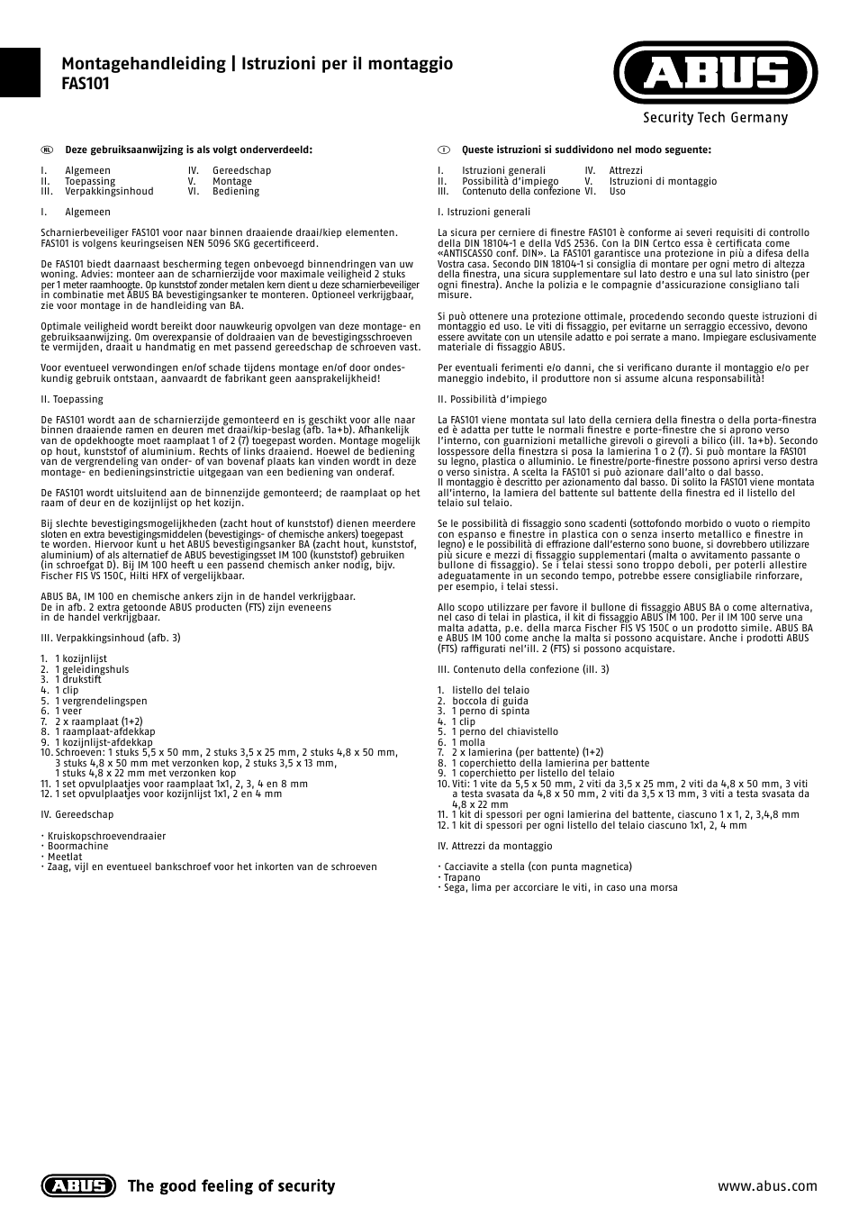 ABUS FAS 101 User Manual | Page 3 / 6