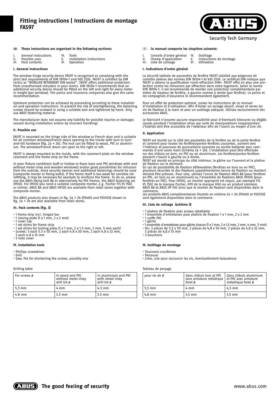 ABUS FAS 97 User Manual | Page 2 / 6