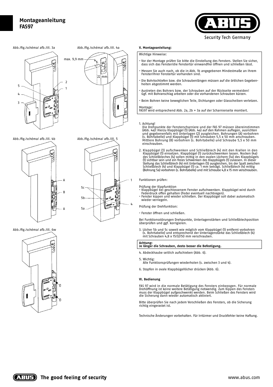 Montageanleitung fas97 | ABUS FAS 97 User Manual | Page 4 / 6