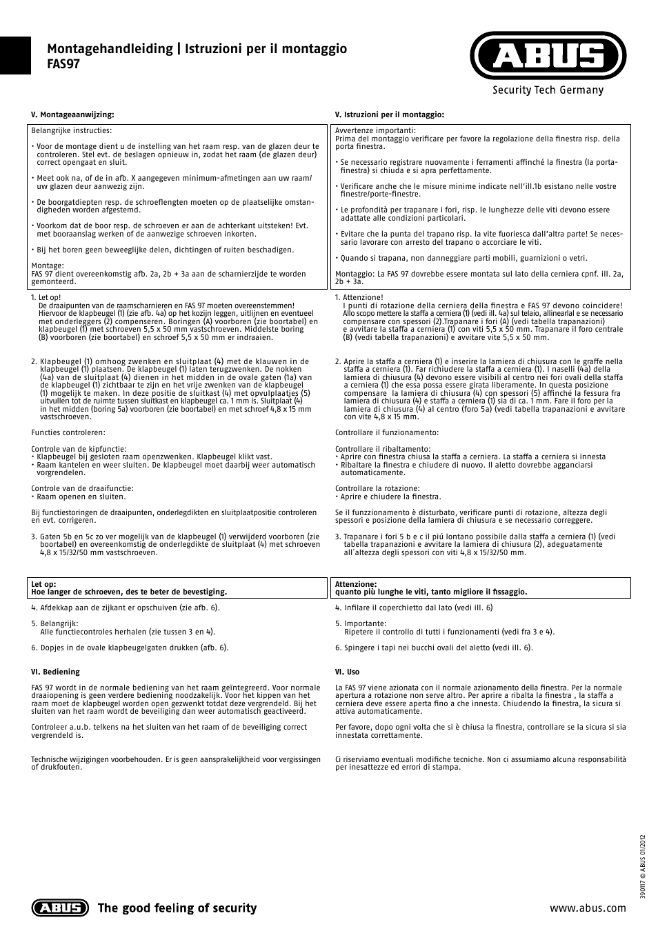 ABUS FAS 97 User Manual | Page 6 / 6