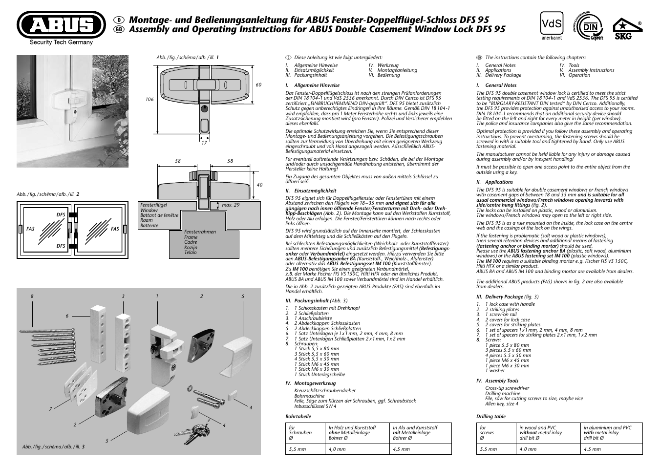 ABUS DFS 95 W AL0089 User Manual | 4 pages