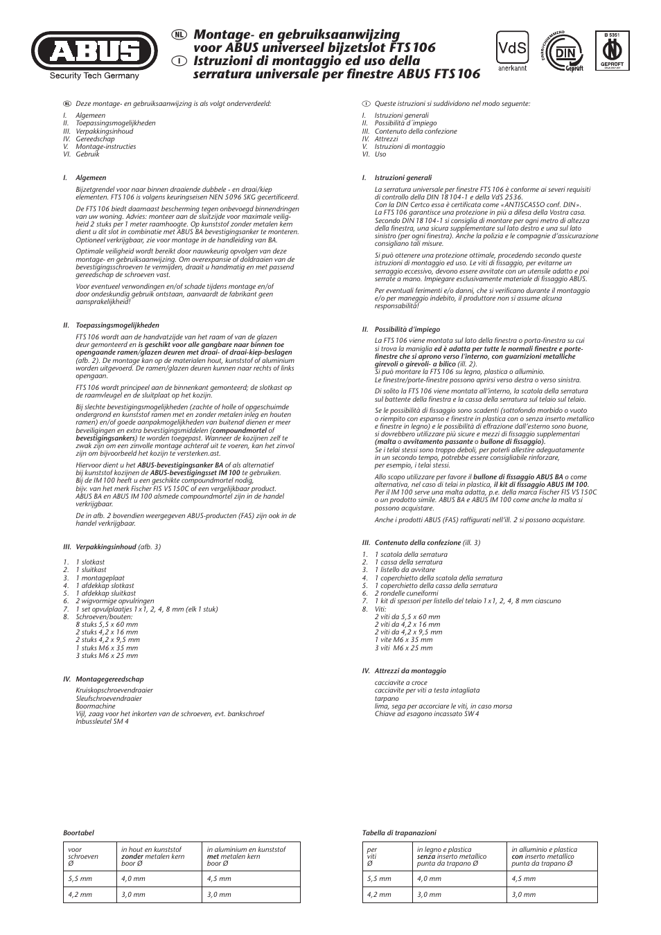 ABUS FTS 106 User Manual | Page 3 / 6