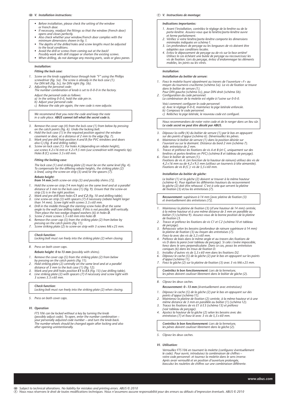 ABUS FTS 106 User Manual | Page 5 / 6