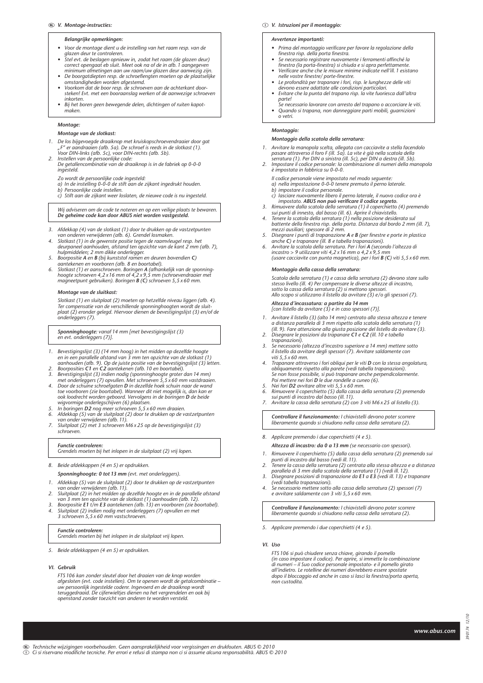 ABUS FTS 106 User Manual | Page 6 / 6