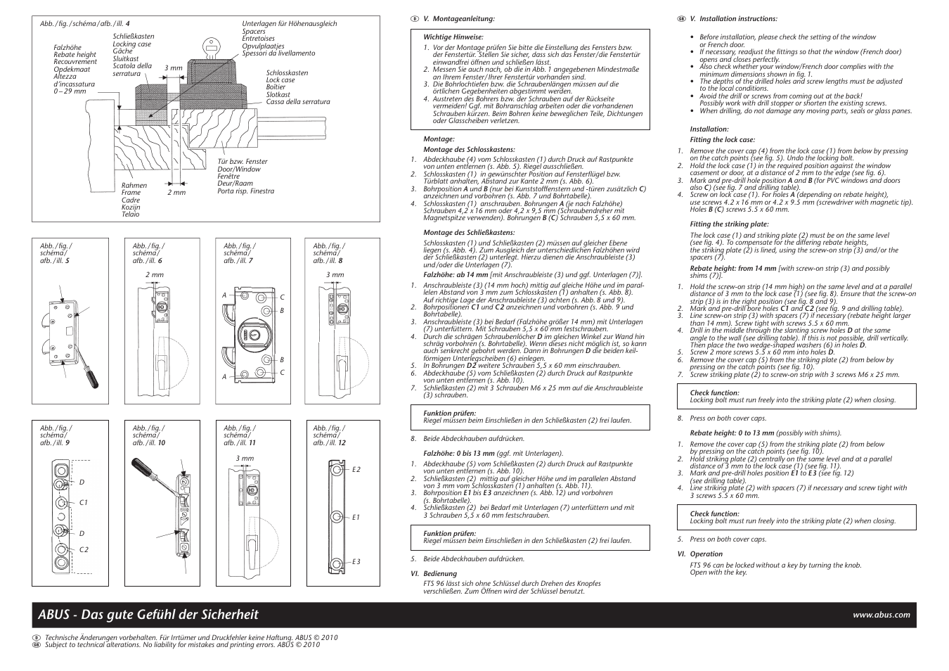 Abus - das gute gefühl der sicherheit | ABUS FTS 96 User Manual | Page 3 / 4