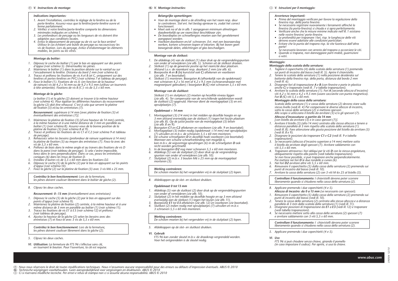 ABUS FTS 96 User Manual | Page 4 / 4