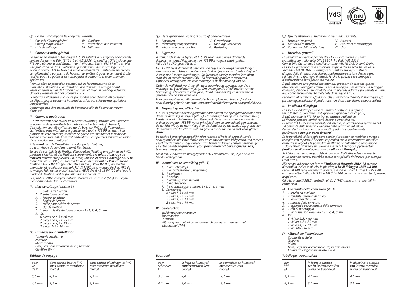 ABUS FTS 99 W AL0089 User Manual | Page 2 / 4