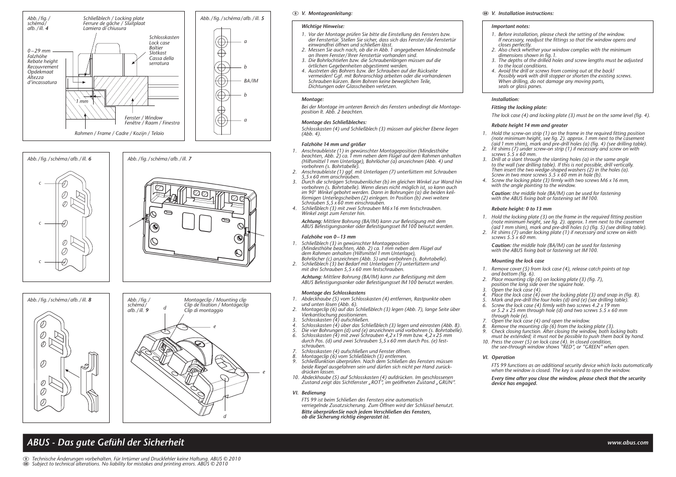 Abus - das gute gefühl der sicherheit | ABUS FTS 99 W AL0089 User Manual | Page 3 / 4