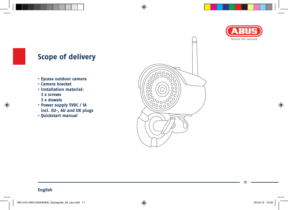 Scope of delivery | ABUS CASA30500 Quick installation instructions User Manual | Page 11 / 44