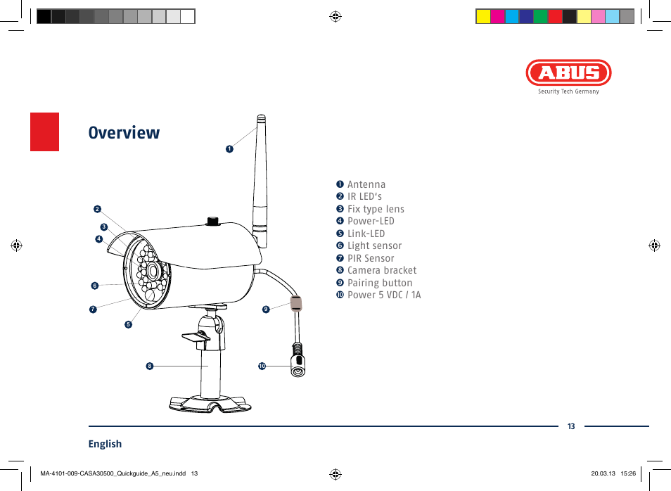 Overview | ABUS CASA30500 Quick installation instructions User Manual | Page 13 / 44