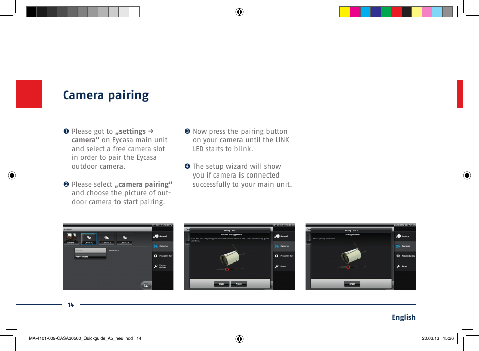 Camera pairing | ABUS CASA30500 Quick installation instructions User Manual | Page 14 / 44