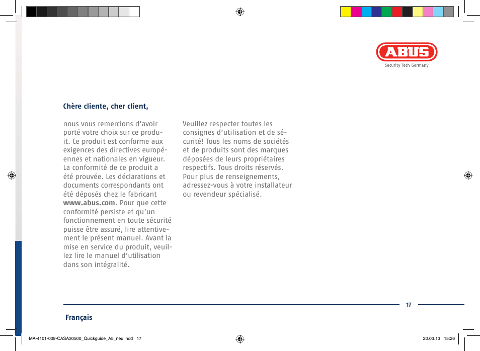ABUS CASA30500 Quick installation instructions User Manual | Page 17 / 44