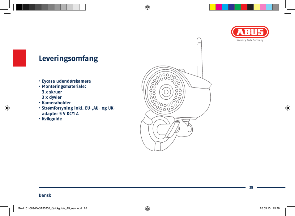 Leveringsomfang | ABUS CASA30500 Quick installation instructions User Manual | Page 25 / 44