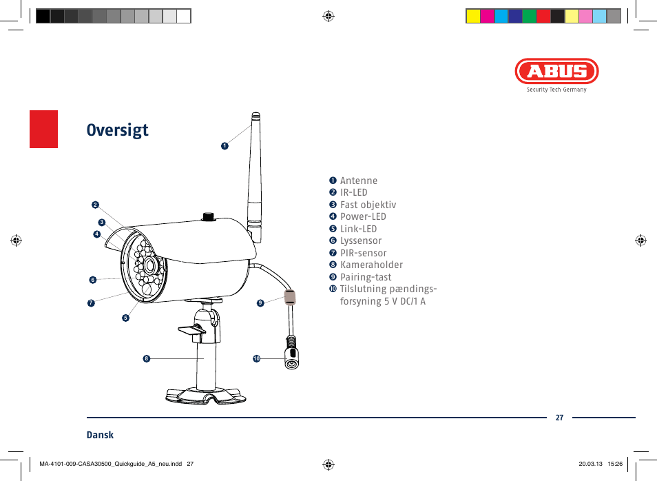 Oversigt | ABUS CASA30500 Quick installation instructions User Manual | Page 27 / 44