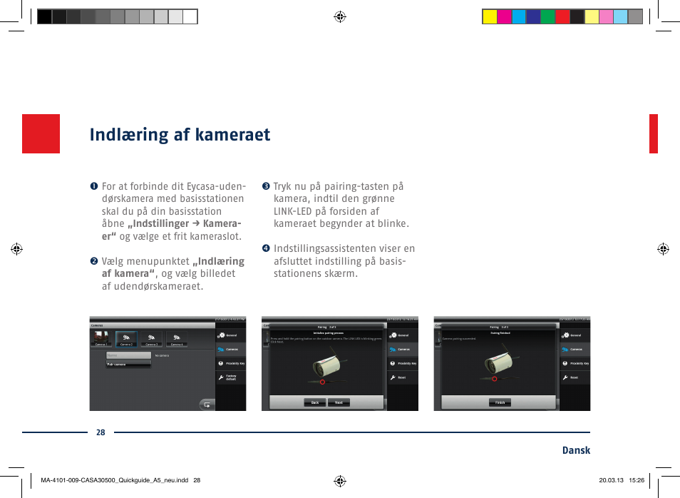 Indlæring af kameraet | ABUS CASA30500 Quick installation instructions User Manual | Page 28 / 44