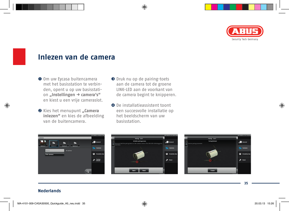 Inlezen van de camera | ABUS CASA30500 Quick installation instructions User Manual | Page 35 / 44
