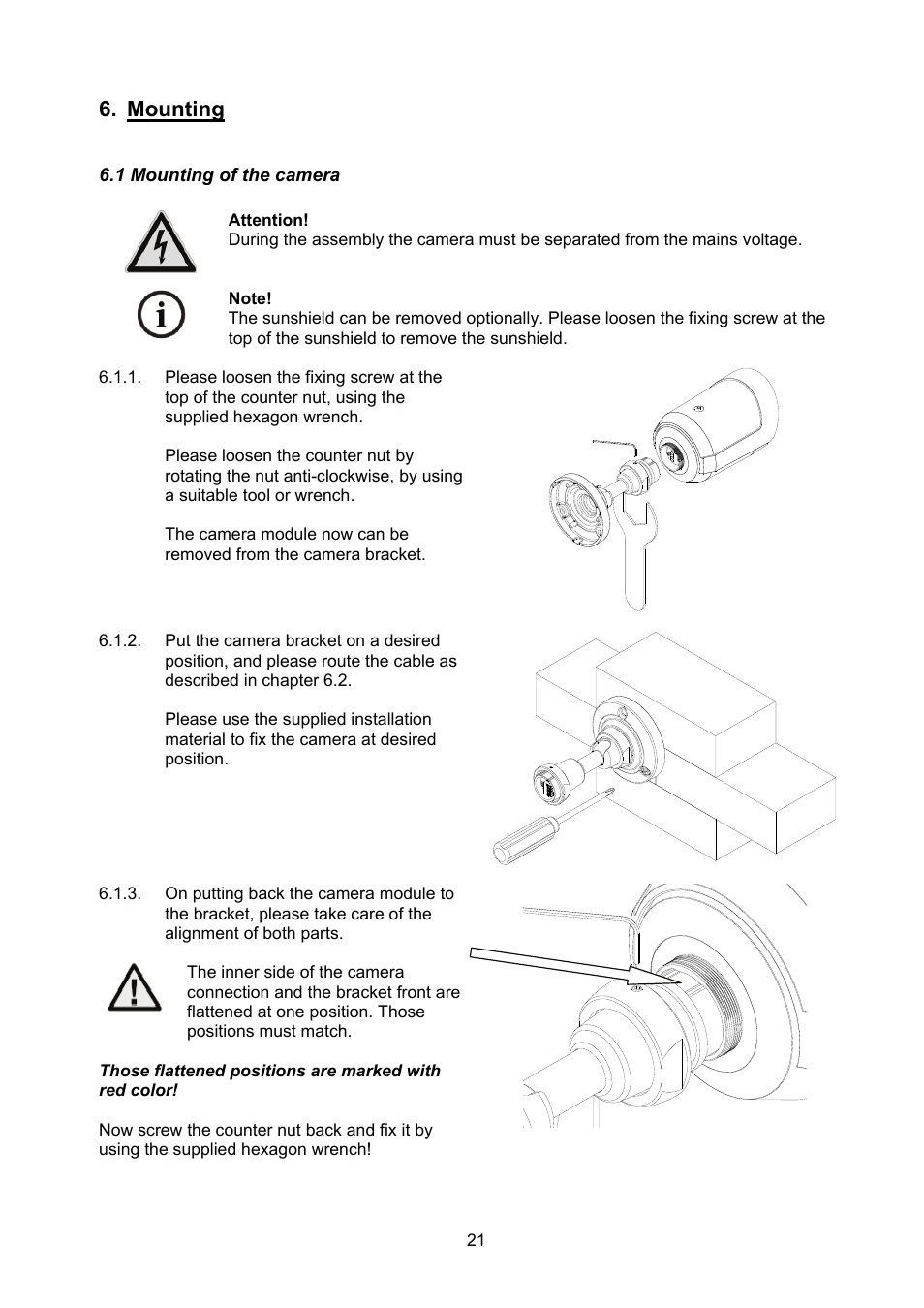 Mounting | ABUS TVCC40531 User Manual | Page 21 / 75