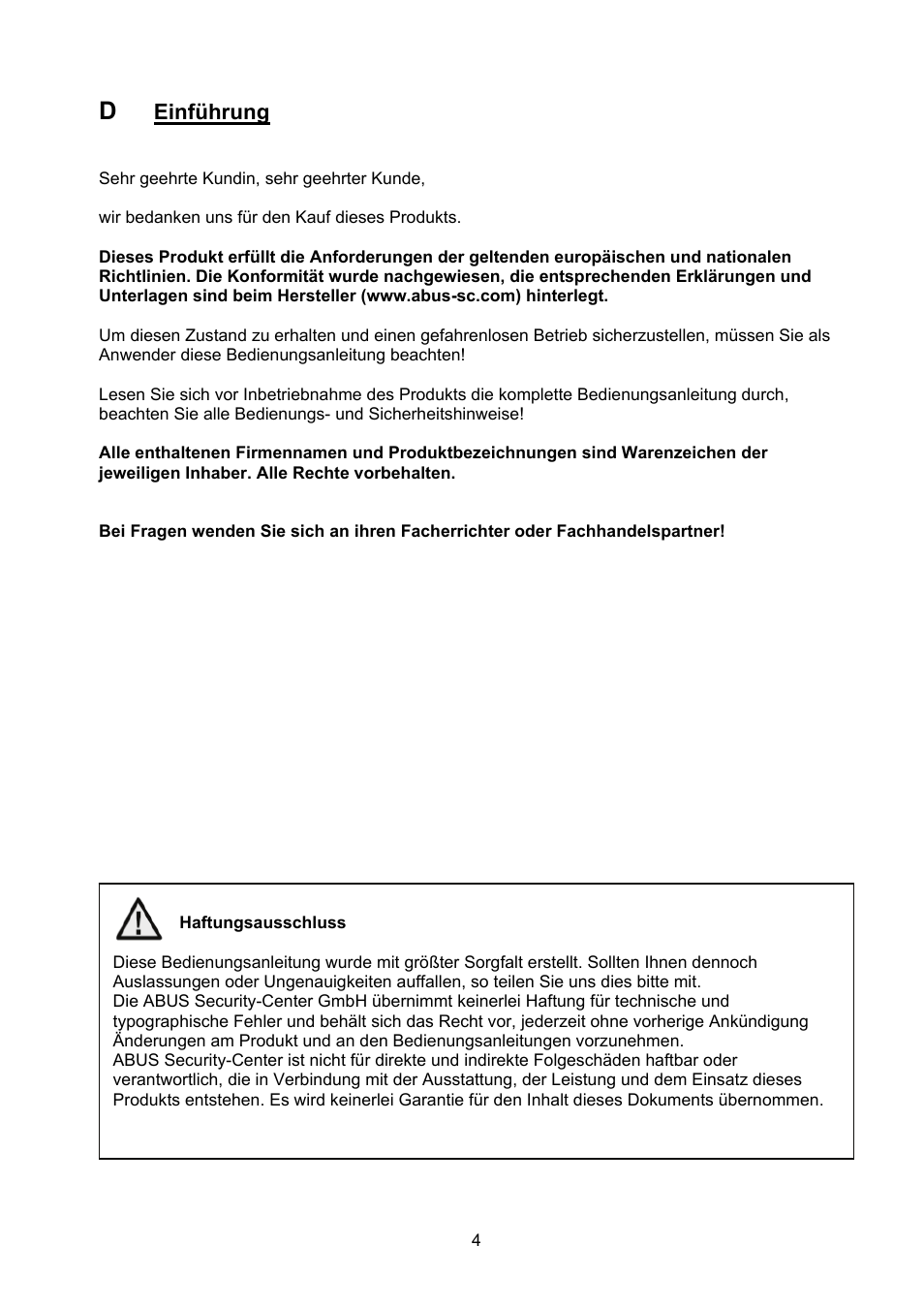 ABUS TVCC40531 User Manual | Page 4 / 75