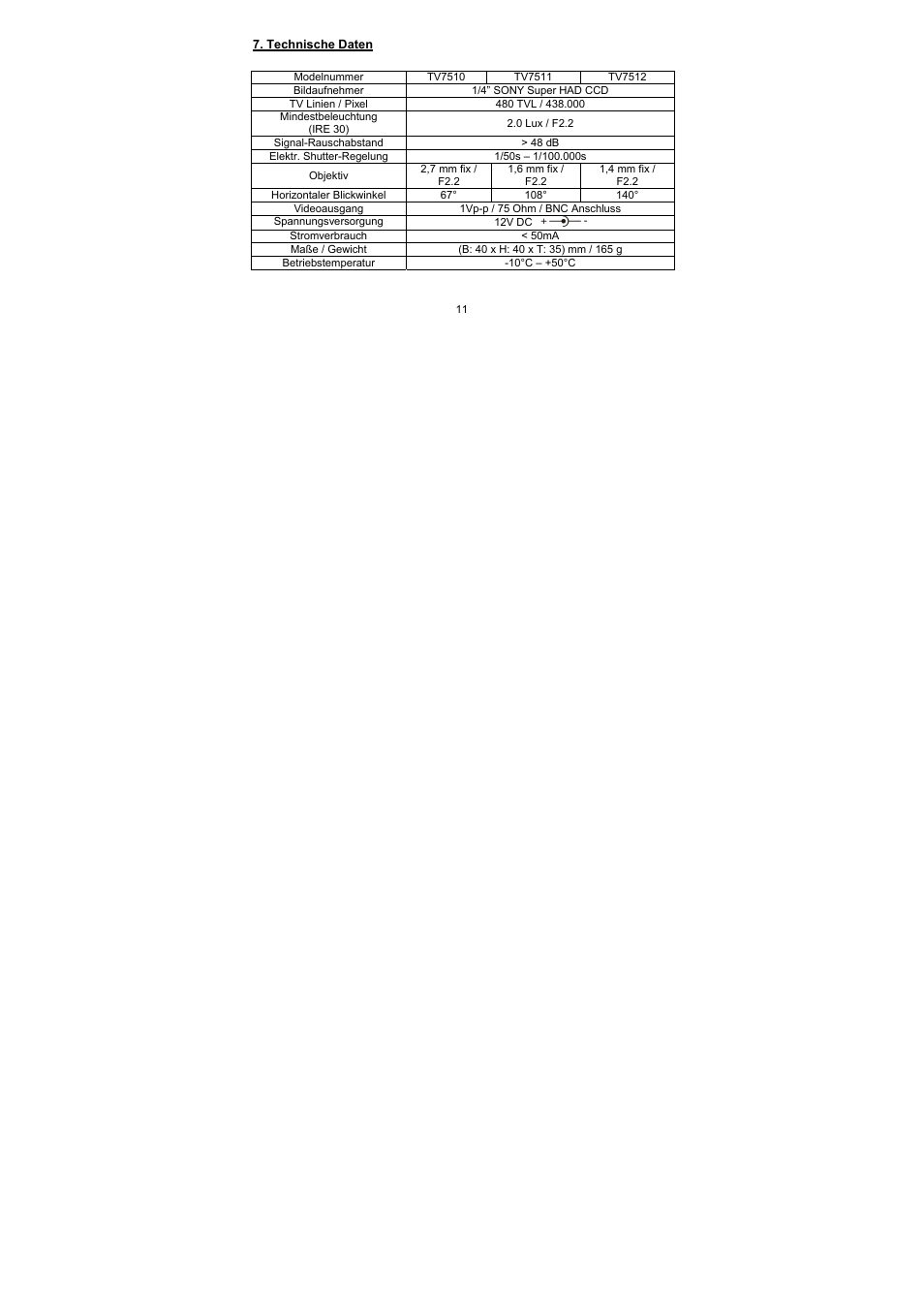 ABUS TV7512 User Manual | Page 11 / 54