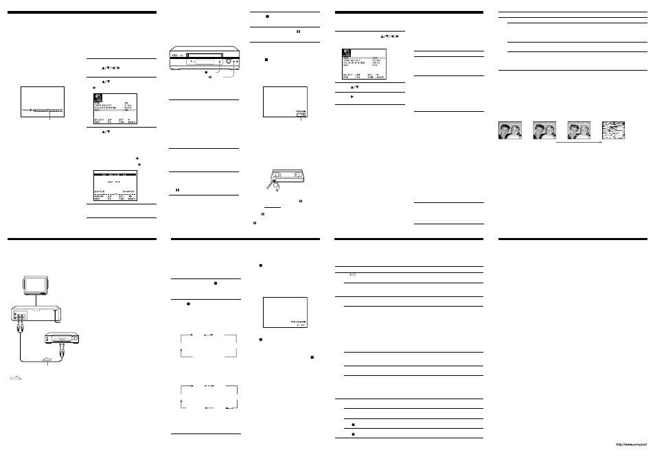 Troubleshooting editing with another unit, Changing menu options, Specifications setting the recording duration time | Adjusting the picture | Sony SLV-GA59SG User Manual | Page 2 / 2