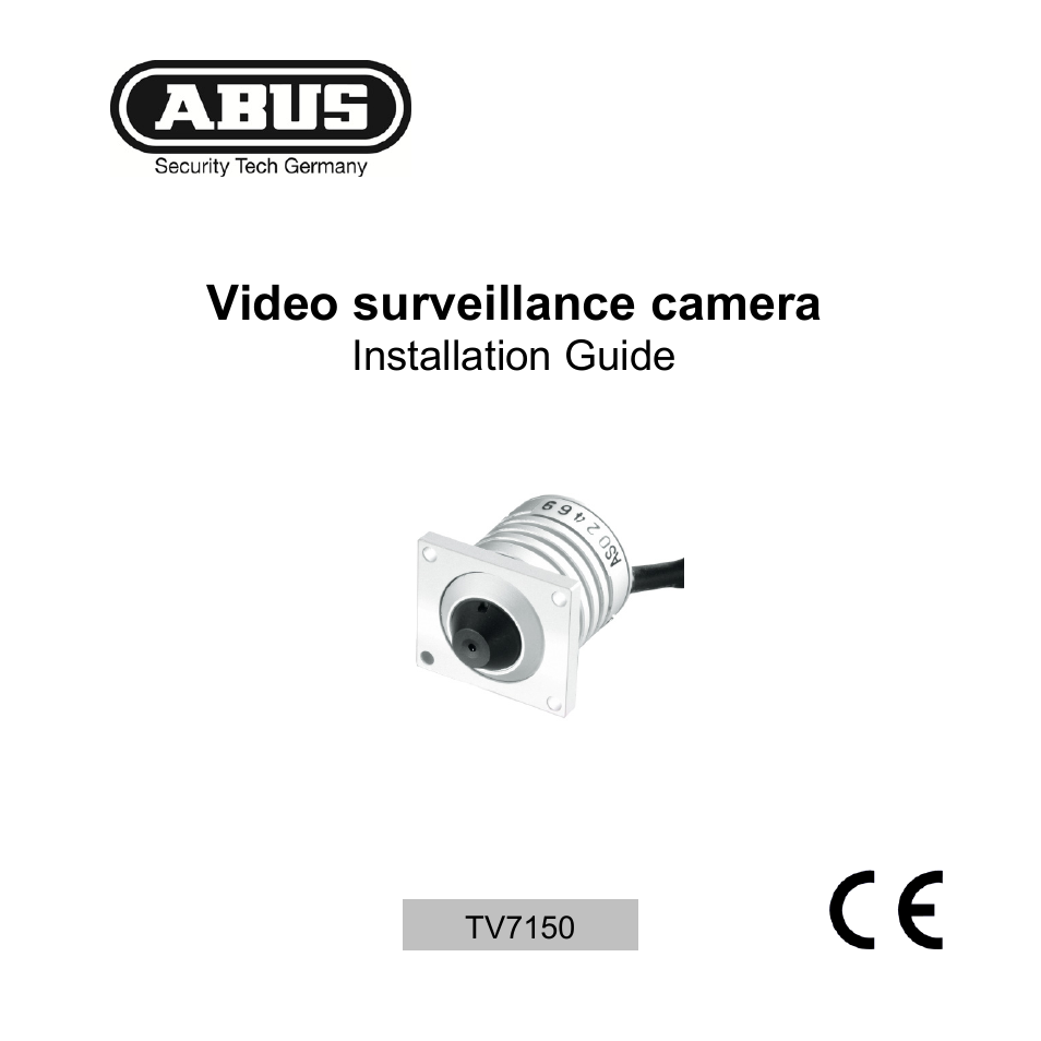 Tv7150_en_neu, Video surveillance camera, Installation guide | ABUS TV7150 User Manual | Page 8 / 28
