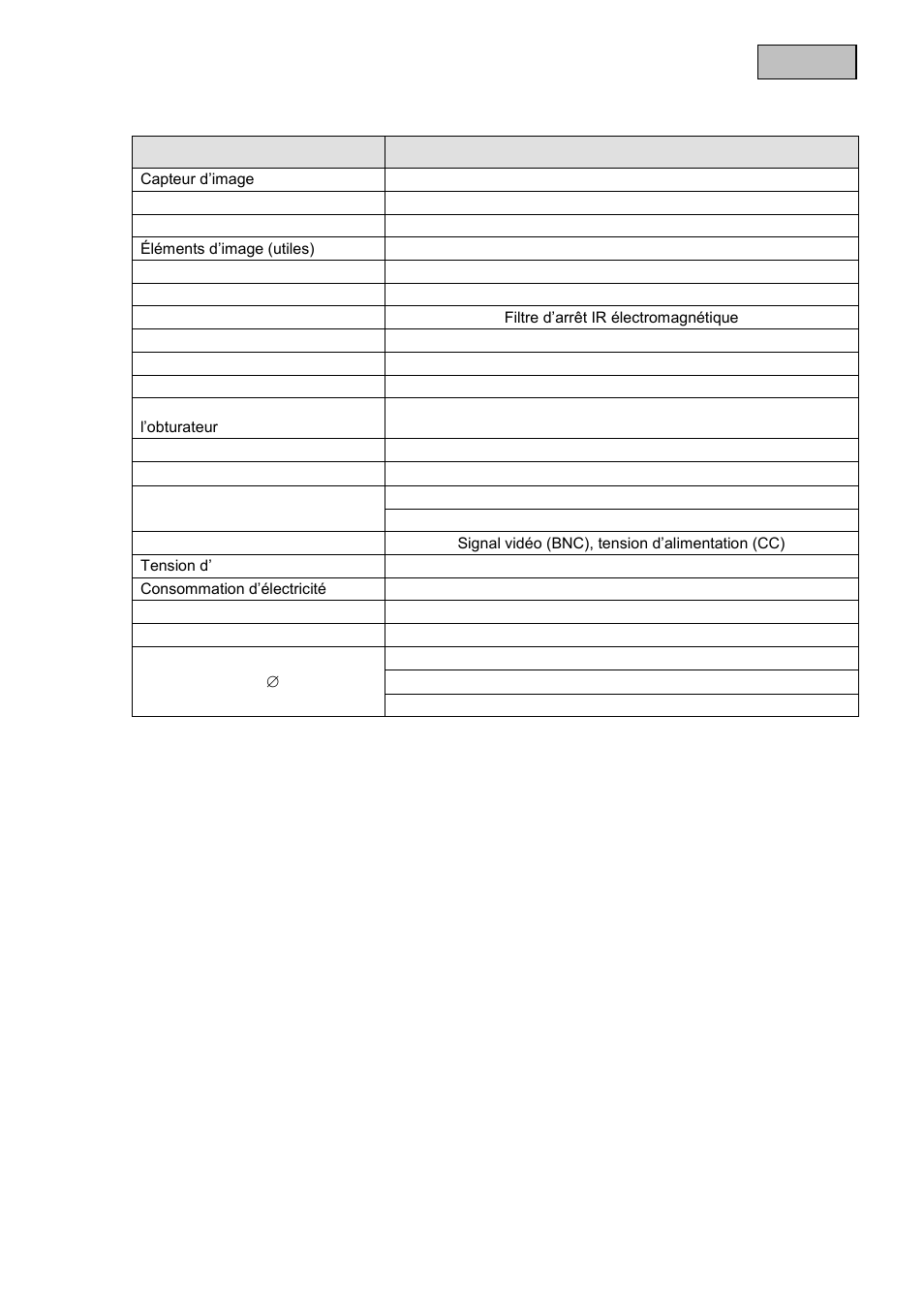 Français 8. donnèes techniques | ABUS TVCC40010 User Manual | Page 32 / 104