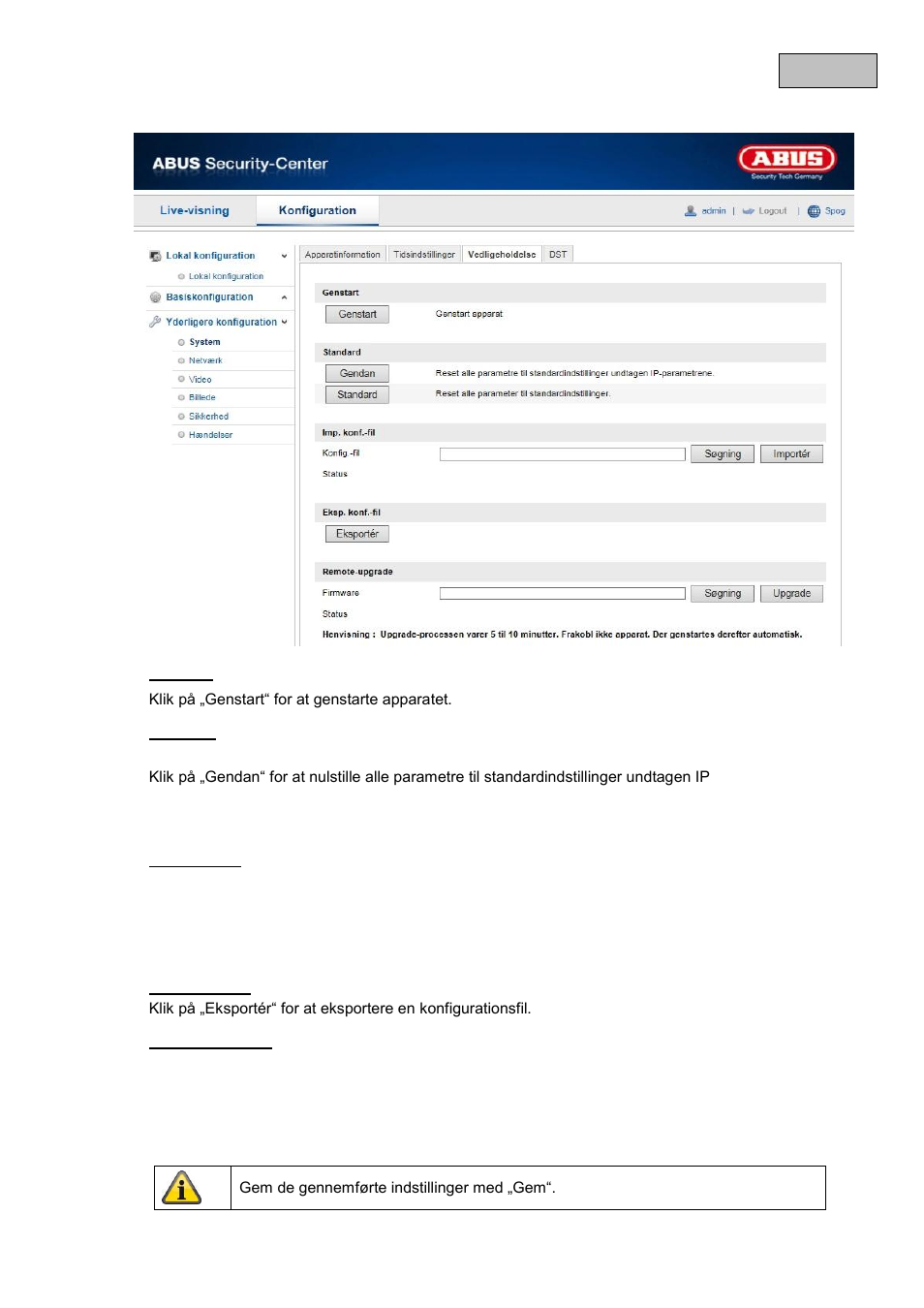 Dansk | ABUS TVIP61500 Operating instructions User Manual | Page 213 / 487