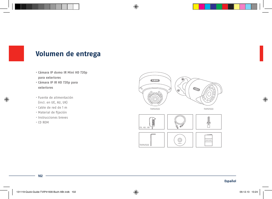 Volumen de entrega | ABUS TVIP41500 Quick operating instructions User Manual | Page 102 / 124