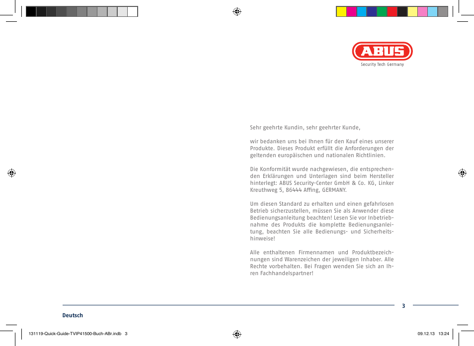 ABUS TVIP41500 Quick operating instructions User Manual | Page 3 / 124