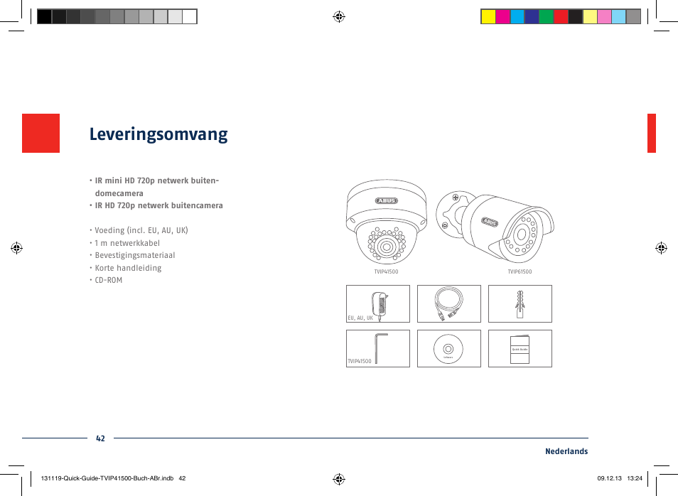 Leveringsomvang | ABUS TVIP41500 Quick operating instructions User Manual | Page 42 / 124